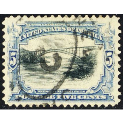 297, Used XF 5¢ - Fault Free - Pan American Issue * Stuart Katz