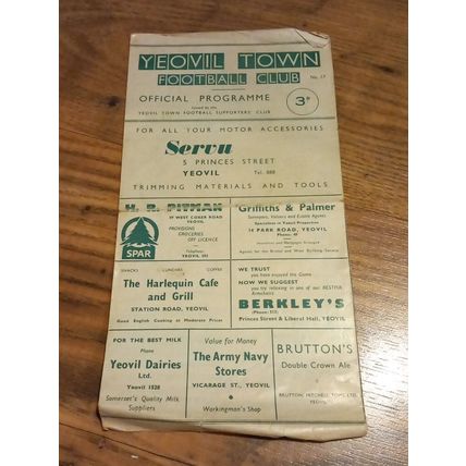 1960/61 Yeovil Town vs Hastings United - Southern League - 4/2/1961 * FREE P&P *