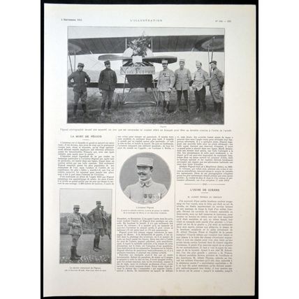 AVIATOR ADOLPHE CELESTIN PEGOUD 1915 FRANCE WORLD WAR I PRINT
