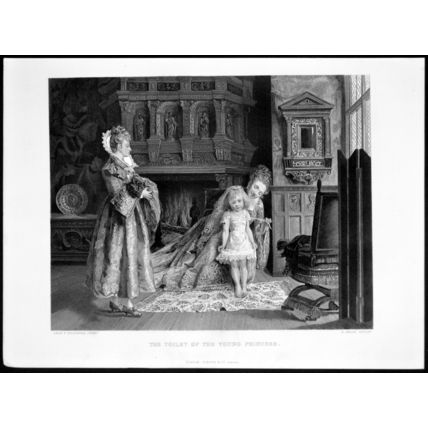 TOILET OF THE YOUNG PRINCESS 1878 Ignacio de Leon y Escosura VICTORIAN ENGRAVING