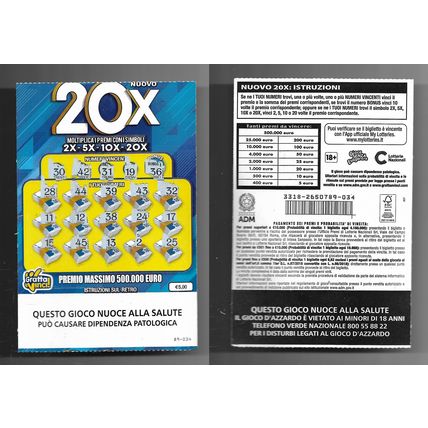 Gratta e Vinci - Nuovo 20X - Lotto 3318