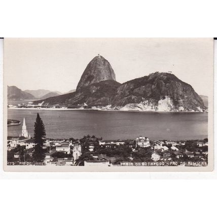 Praia de Botafogo Rio de Janeiro Brazil Real Photo Postcard unused VGC