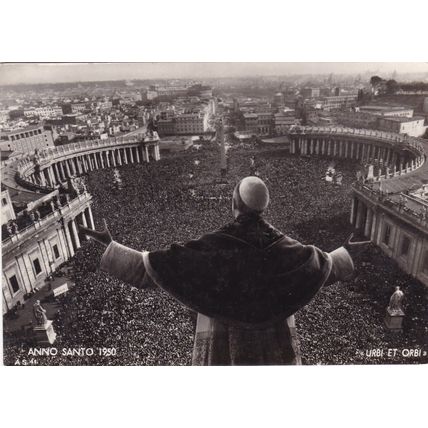 Roma Anno Santo 1950 Italy Real Photo Postcard unused VGC