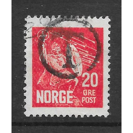 NORWAY 1930 OLAV THE HOLY POSTAGE DUE TAXE T OVERPRINT STAMPED 20ore UNUSUAL