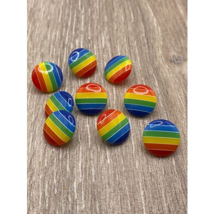 15mm Shank Buttons LGBT Gay Pride Rainbow Round Resin Knitting Jacket Coat