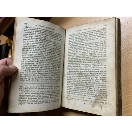 1824 JOHN BUNYAN "THE PILGRIM'S PROGESS" 201 YEARS OLD ANTIQUE BOOK (P4)