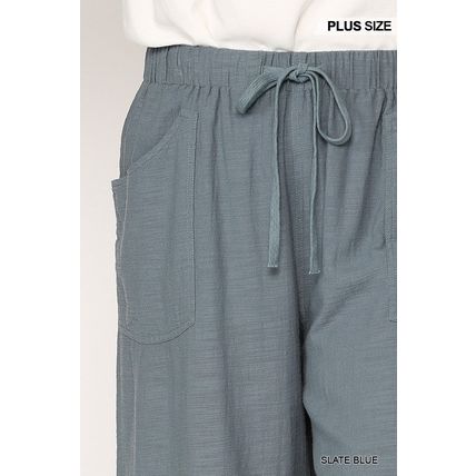 Women's Frayed Wide Leg Pants With Pockets