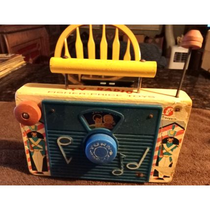 Old Vintage Fisher Price Tv Radio Jack & Jill # 148 7 1/4" Long Working 1959