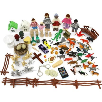 Sandtray Play Therapy Basic Starter Kit - 100+ Pieces
