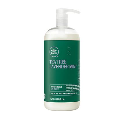 Tea Tree Lavender Mint Moisturizing Shampoo, Hydrates + Soothes, for Coarse + Dr