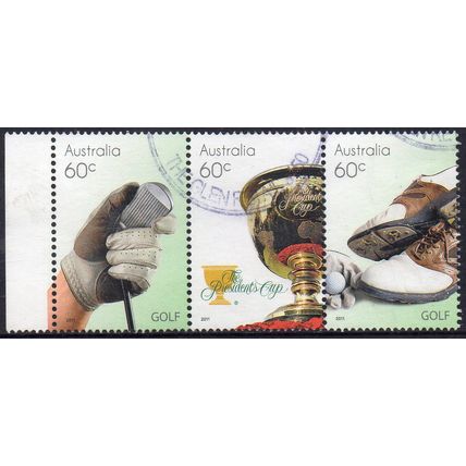 Australia 2011 Golf - Strip of 3 x 60c Used