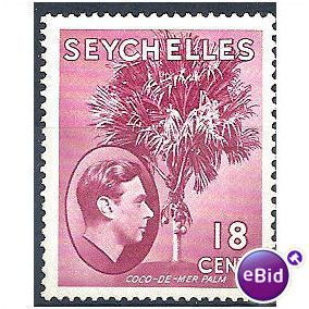 Seychelles.1942 SG139ca 18c Carmine Lake Mounted Mint