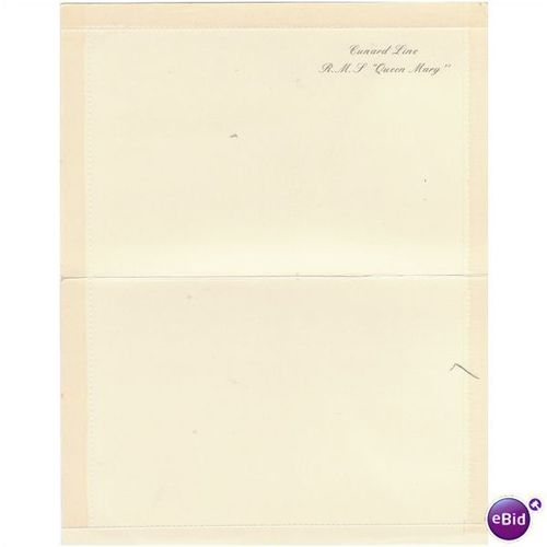 Cunard Line Queen Mary Letter Card Ocean Liner S11213