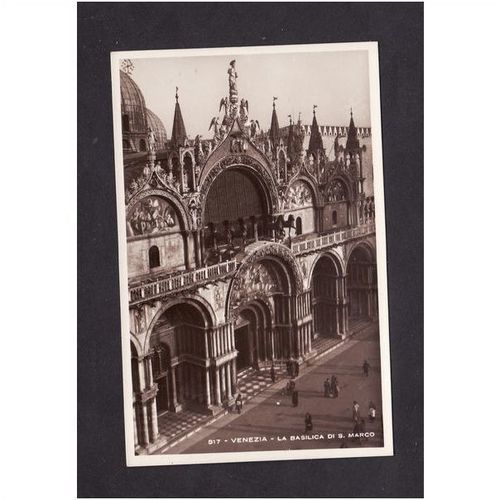 ITALY POST CARD - VENICE - LA BASILICA DI S MARCO - NICE B & W PHOTO UNUSED