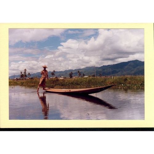 Photograph - "Foot Paddler Of Lake Inle" - Myanmar (Burma) By D. L. Agni 1987