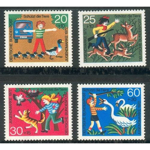 Germany 1972 - SG1613-16 - Child Welfare, Animal Protection (unused)