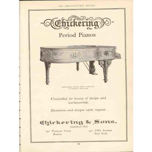 chickering and sons 1910 grand louis xvi period piano vintage ad