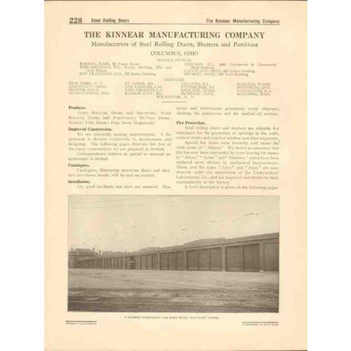 kinnear mfg company 1916 steel rolling doors shutters vintage catalog