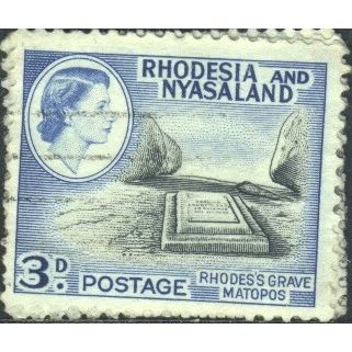 Rhodesia & Nyasaland 1959 - SG22 - 3d black/blue - Rhodes's Grave- used