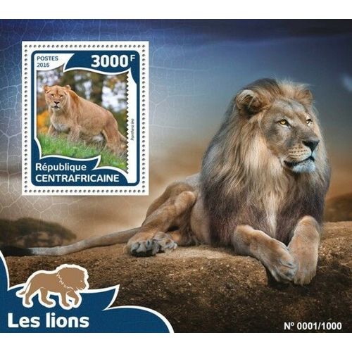 CENTRAL AFRICA 2016 SHEET MNH LIONS WILD CATS WILD CATS FELINS FELINES 1A