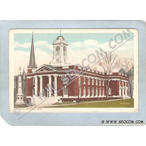 CT Meriden Postcard City Hall ct_box3~1303