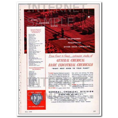 ALLIED CHEMICAL DYE CORP 1948 Basic industrial chemicals vintage ad