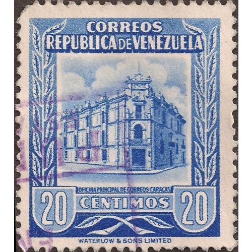 VENEZUELA, Caracas Post Office, blue 1955, 20 cent