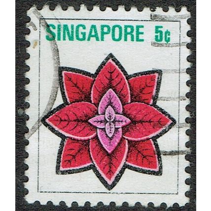 Singapore 1973 Flowers 5c Multicoloured SG213 FU