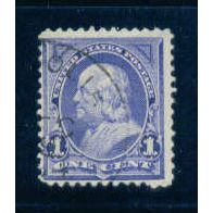 Used 247 1c Benjamin Franklin Barely Clears M02687