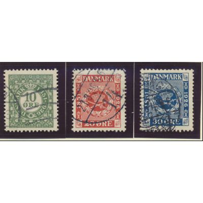 Denmark Stamps Scott #178 To 180, Used