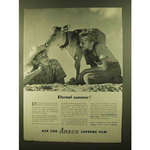 1945 Ansco Supreme Film Ad - Eternal Summer
