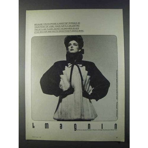 1980 I.Magnin Valentino Dyed Beaver and Mink Fur Ad