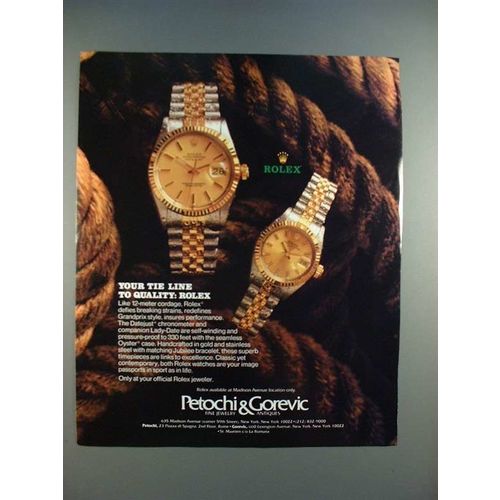 1985 Rolex Datejust Chonometer and Lady-Date Watch Ad!