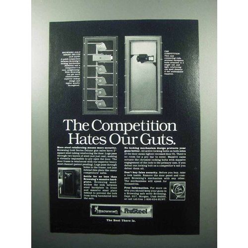 1989 Browning Gold Series Deluxe Gun Safe Ad - Hates Our Guts