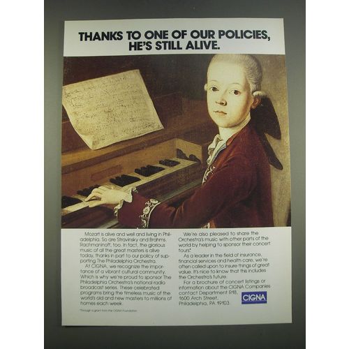1989 Cigna Insurance Ad - Thanks to one of our policies, he's still alive
