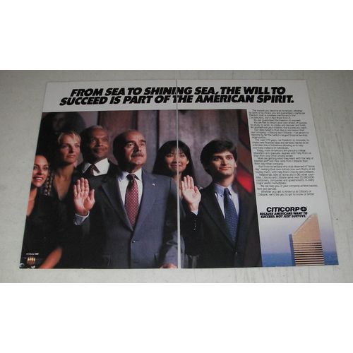 1989 Citicorp Bank Ad - From sea to shining sea, the will to succeed