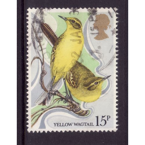 GREAT BRITAIN 1980 15p YELLOW WAGTAILS WILD BIRDS SG1112 FINE USED #4