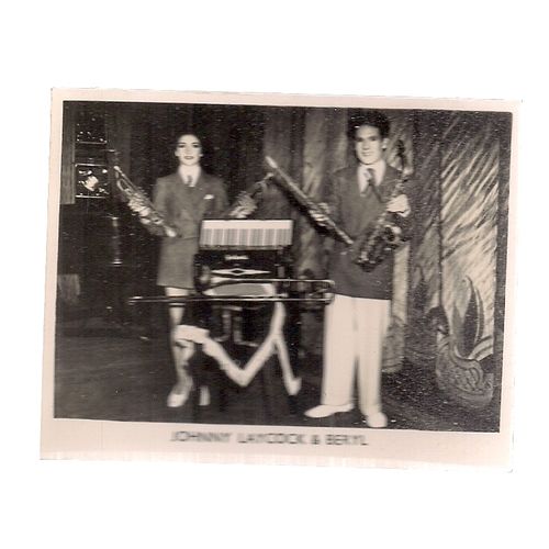 JOHNNY LAYCOCK & BERYL variety/music hall small photograph vintage 9 x 7 cms
