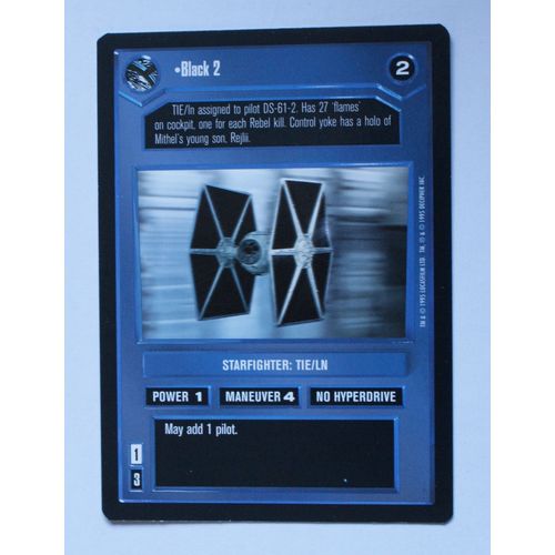 Star Wars CCG: Premiere Limited # Black 2 (A) dark 1995 decipher