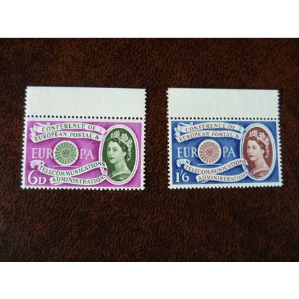1960 GB 1st Anniv European Postal Telecommunications set mint stamps SG621-2