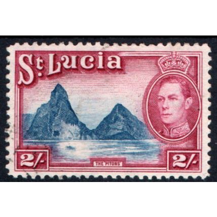 ST LUCIA Sg136 2s blue & purple very fine used (G188)