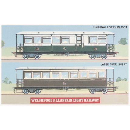 Liverpool & Llanfair Light Railway 1903 Livery Train Poster Postcard