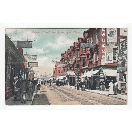 Regent Street Weston-Super-Mare Postcard 1909 Somerset