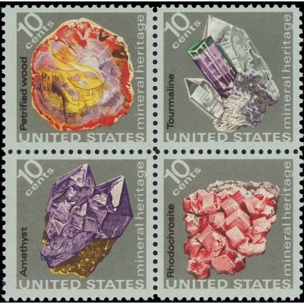 1541b, Light Blue & Yellow Colors Omitted ERROR 10¢ Minerals MNH - Stuart Katz
