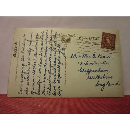 LOCH LOMOND. SCOTLAND multiview used vintage postcard RP by Valentine 1957 pm =