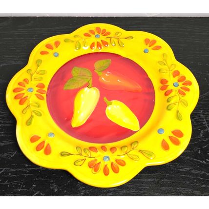 Pier One Imports 8" Flores Salad Plate Colorful Peppers - Replacement Plate