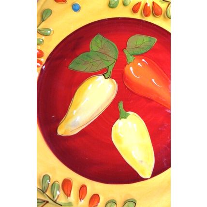 Pier One Imports 8" Flores Salad Plate Colorful Peppers - Replacement Plate