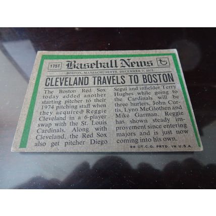 1974 Topps Traded Card # 175T Reggie Cleveland Good (2) Boston Red Sox