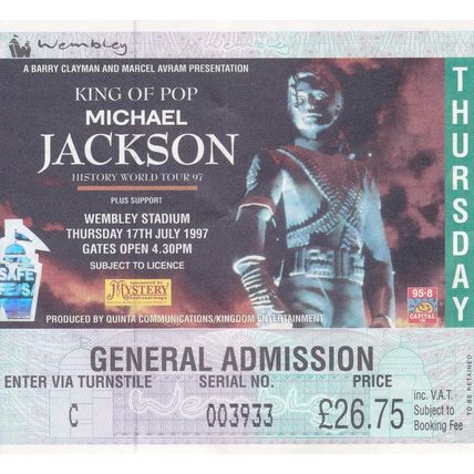 Michael Jackson Wembley Used Concert 1997