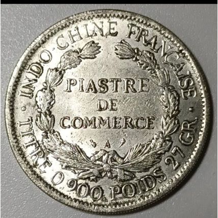 FRENCH INDOCHINA 1901-1928 one-piastre circulation silver coin